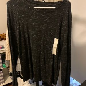 A new day black heather long sleeve cotton top